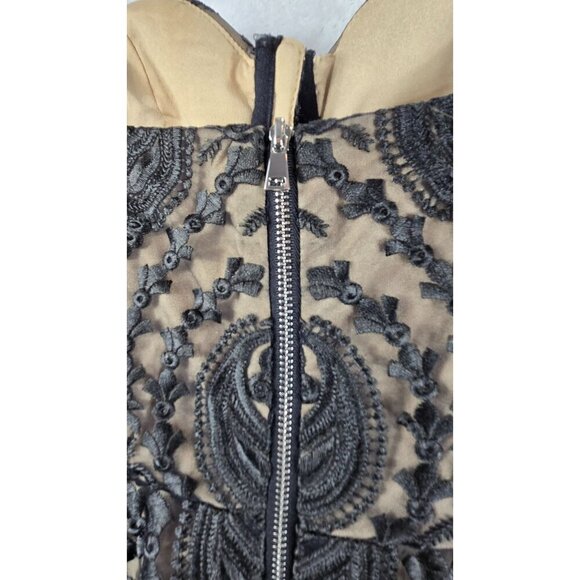 Black Lace Formal Mini Dress BeBe X Naven Corset Bustier Spaghetti Straps Victor - Picture 11 of 12
